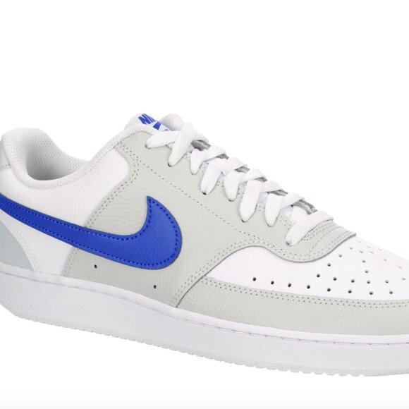 Nike White Sneakers with Blue Swoosh Size 7 mens (8.5w) - Picture 1 of 7